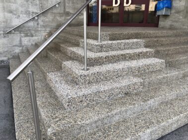 Waschbeton - Struktur Treppenbodest