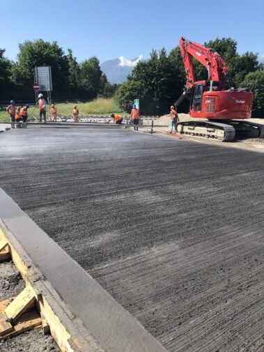 Besenstrich-Struktur Betonstrasse